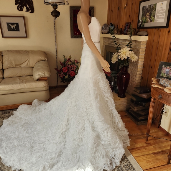 NWT Jasmine Bridal Ivory Wedding Gown | Style T394 | Size 6  - Picture 8 of 16